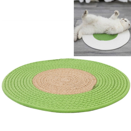 Pet Cat Litter Cotton Thread Woven Cat Grinding Claw Mattress Cool Cat Scratching Blanket(Brown)-garmade.com