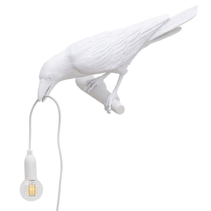 E12 LED Lucky Bird Wall Lamp Table Lamp For Bedroom, Style:Looking Wall Lamp, Plug:US Plug(White)-garmade.com