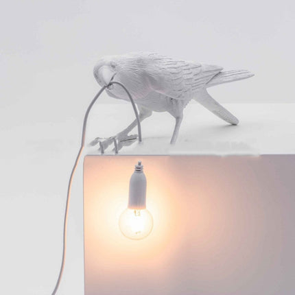 E12 LED Lucky Bird Wall Lamp Table Lamp For Bedroom, Style:Standing Table Lamp, Plug:US Plug(Black)-garmade.com