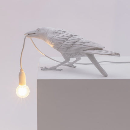 E12 LED Lucky Bird Wall Lamp Table Lamp For Bedroom, Style:Sitting Table Lamp, Plug:AU Plug(White)-garmade.com