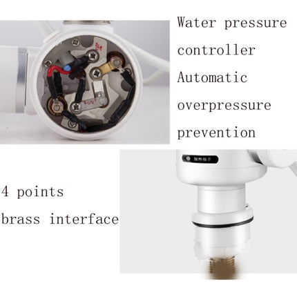 Kitchen Instant Electric Hot Water Faucet EU Plug, Style:Digital Display Big Elbow-garmade.com
