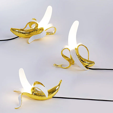 Banana Table Lamp Bedroom Decoration Lamp, Specification: EU Plug, Style:Prone Posture(Spray Paint)-garmade.com