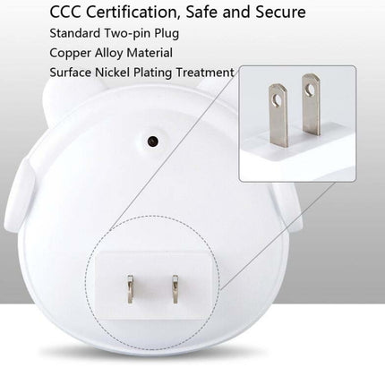 4 PCS Smart Light Control LED Bedroom Mini Night Light Energy-Saving Bedside Lamp, US Plug(Pink)-garmade.com