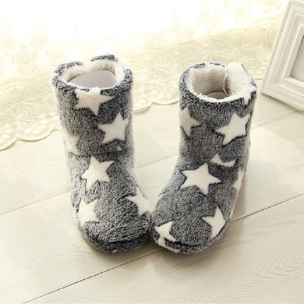 Winter Thick Bottom Home Boots Cotton Slippers For Women, Size: 36-37(Dark Blue)-garmade.com