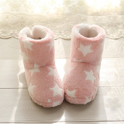 Winter Thick Bottom Home Boots Cotton Slippers For Women, Size: 36-37(Dream Pink)-garmade.com