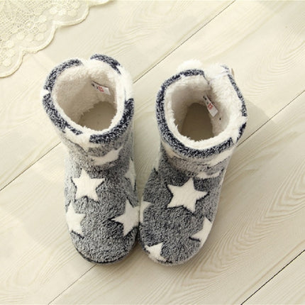 Winter Thick Bottom Home Boots Cotton Slippers For Women, Size: 38-39(Dark Blue)-garmade.com