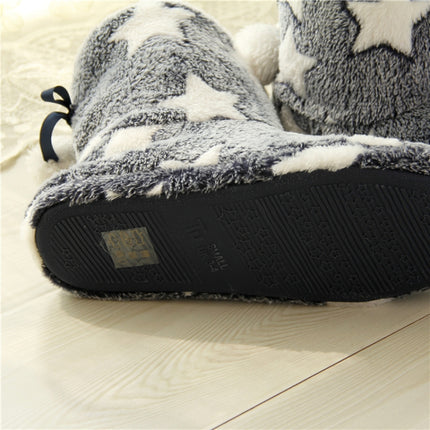 Winter Thick Bottom Home Boots Cotton Slippers For Women, Size: 40-41(Dark Blue)-garmade.com