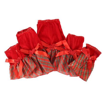 Christmas Pet Dog Plaid Butterfly Skirt, Size: XS(Red)-garmade.com
