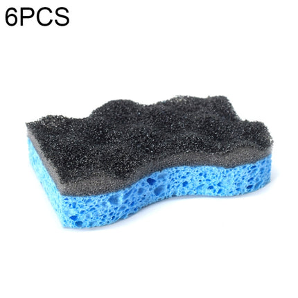 6 PCS Household Cleaning Sponge Kitchen Scouring Pad(Black)-garmade.com