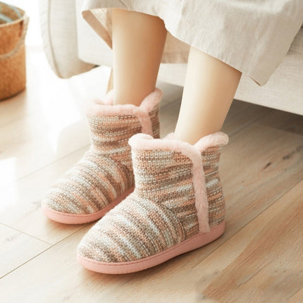 Winter Non-Slip Thick-Soled Indoor Cotton Slippers Home Boots, Size: 34-35-garmade.com