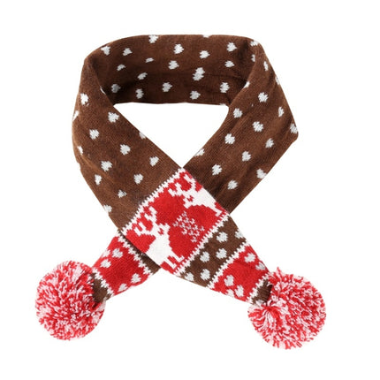 Christmas Pet Scarf Autumn And Winter Warm Elk Christmas Dog Scarf, Size:S(Brown)-garmade.com