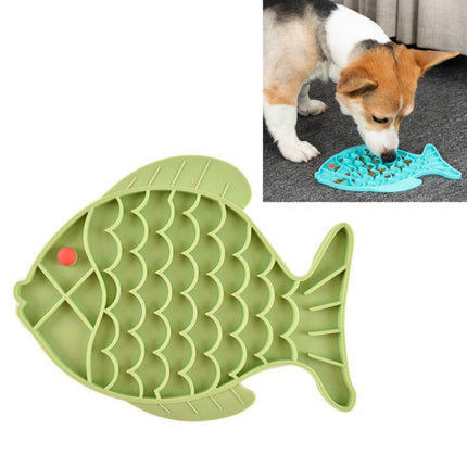 2 PCS Pet Cats and Dogs Silicone Slow Food Mat Anti-choke Bowl, Style:Fish Type(Green)-garmade.com