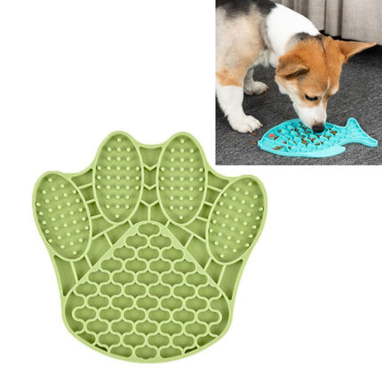 2 PCS Pet Cats and Dogs Silicone Slow Food Mat Anti-choke Bowl, Style:Claw Type(Green)-garmade.com