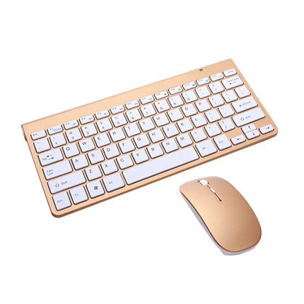 USB External Notebook Desktop Computer Universal Mini Wireless Keyboard Mouse, Style:Keyboard and Mouse Set(Tyrant Gold)-garmade.com
