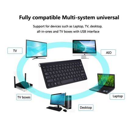 USB External Notebook Desktop Computer Universal Mini Wireless Keyboard Mouse, Style:Keyboard and Mouse Set(Black )-garmade.com