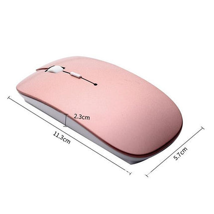 USB External Notebook Desktop Computer Universal Mini Wireless Keyboard Mouse, Style:Keyboard and Mouse Set(Rose Gold )-garmade.com