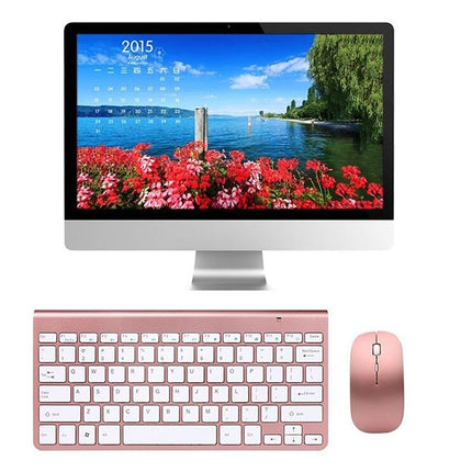 USB External Notebook Desktop Computer Universal Mini Wireless Keyboard Mouse, Style:Keyboard and Mouse Set(Rose Gold )-garmade.com