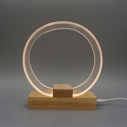 USB Acrylic Ring Table Lamp Night Light-garmade.com