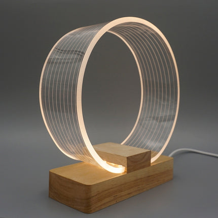 USB Acrylic Ring Table Lamp Night Light-garmade.com