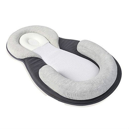 Baby Pillow Infant Newborn Mattress Pillow Baby Sleep Positioning Pad Prevent Flat Head Shape Anti Roll Pillows(Gray)-garmade.com