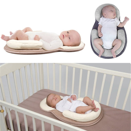 Baby Pillow Infant Newborn Mattress Pillow Baby Sleep Positioning Pad Prevent Flat Head Shape Anti Roll Pillows(Gray)-garmade.com