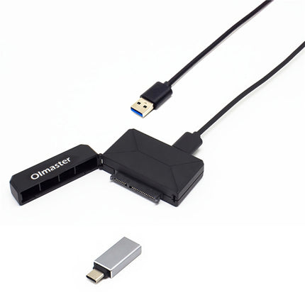 Olmaster External Notebook Hard Drive Adapter Cable Easy Drive Cable USB3.0 to SATA Converter, Style:Hard Disk + Type-C Adapter, Size:2.5 Inch-garmade.com