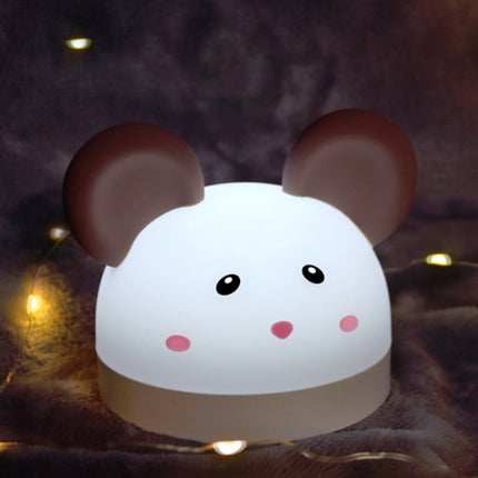 Cute Mouse Silicon Night Light with Electronic Alarm Clock Function Bedside Sleeping Desk Lamp Learning Clock-garmade.com