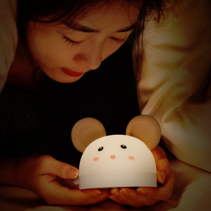 Cute Mouse Silicon Night Light with Electronic Alarm Clock Function Bedside Sleeping Desk Lamp Learning Clock-garmade.com