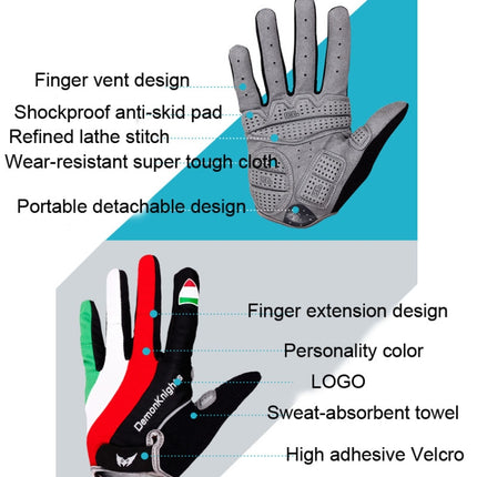 DemonKnights Cycling Gloves Full Finger Bicycle Gloves Outdoor Sports Equipment, Size: M(Azzurri)-garmade.com