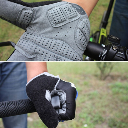 DemonKnights Cycling Gloves Full Finger Bicycle Gloves Outdoor Sports Equipment, Size: L(Azzurri)-garmade.com