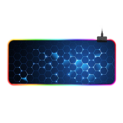 Rubber Gaming Waterproof RGB Luminous Mouse Pad with 14 Kinds of Lighting Effects, Size: 800 x 300 x 4mm(Honeycomb)-garmade.com