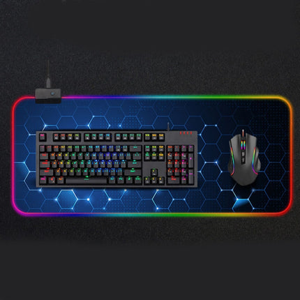 Rubber Gaming Waterproof RGB Luminous Mouse Pad with 14 Kinds of Lighting Effects, Size: 800 x 300 x 4mm(Honeycomb)-garmade.com