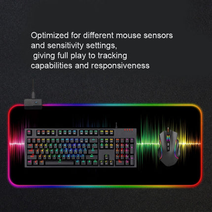 Rubber Gaming Waterproof RGB Luminous Mouse Pad with 14 Kinds of Lighting Effects, Size: 800 x 300 x 4mm(Electronic Sound)-garmade.com