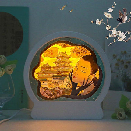 Chinese Style Paper Carving Lamp Night Light 3D Personalized Gift Decoration, Light Color:Warm Light(Colorful)-garmade.com
