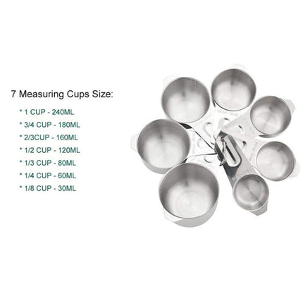 7 in 1 304 Stainless Steel Measuring Cup Set Baking Tools-garmade.com