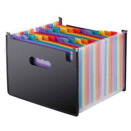 Organ Expanding Colored File Folder A4 Organizer Portable Business Office Supplies, Size: 33x23.5cm, Size:24 Pockets-garmade.com