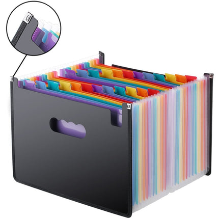 Organ Expanding Colored File Folder A4 Organizer Portable Business Office Supplies, Size: 33x23.5cm, Size:37 Pockets-garmade.com