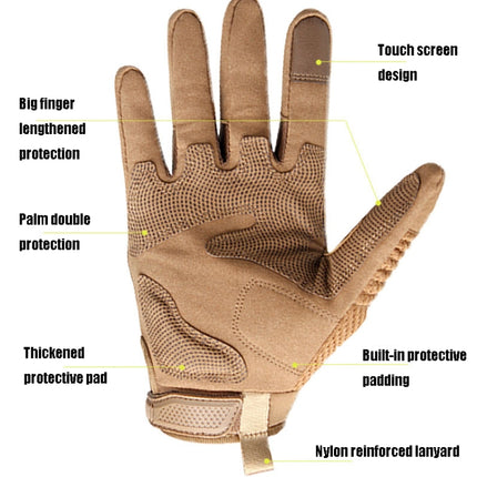 B28 Outdoor Rding Motorcycle Protective Anti-Slip Wear-Resistant Mountaineering Sports Gloves, Size: S(Wolf Brown)-garmade.com