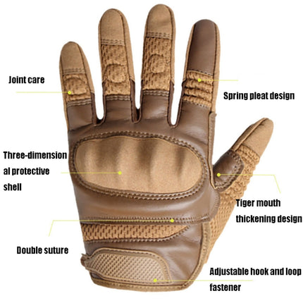 B28 Outdoor Rding Motorcycle Protective Anti-Slip Wear-Resistant Mountaineering Sports Gloves, Size: M(Wolf Brown)-garmade.com