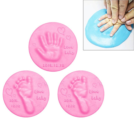 10 PCS Baby Care Air Dry Soft Clay Baby Hand and Foot Inkpad(Pink)-garmade.com