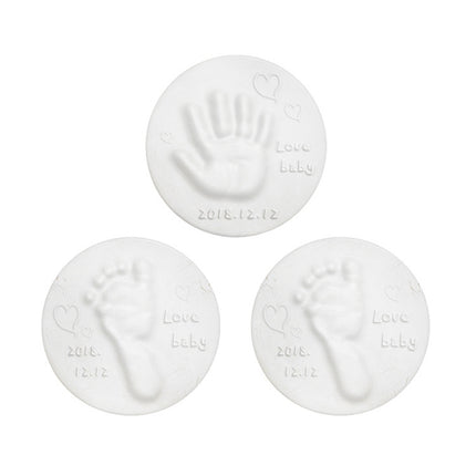 10 PCS Baby Care Air Dry Soft Clay Baby Hand and Foot Inkpad(White)-garmade.com