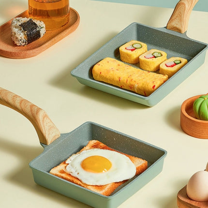 Tamagoyaki Mini Nonstick Pan Flat-Bottomed Breakfast Pan, Style:Square(Green )-garmade.com