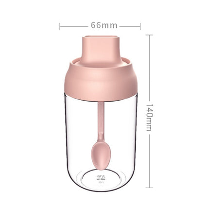 3 PCS Macaron Ribbon Moisture-Proof Lid Spoon One Seasoning Jar Glass Seasoning Bottle with Label, Style:Seasoning Bottle(Pink)-garmade.com