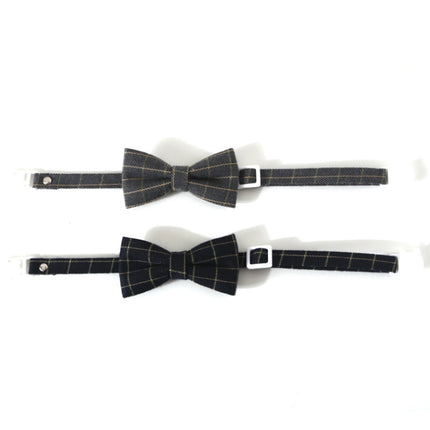 4 PCS Pet Sub-Bow Tie Adjustable Cat Dog Collar Accessories, Style:Bowknot, Size:S 17-32cm(Black)-garmade.com