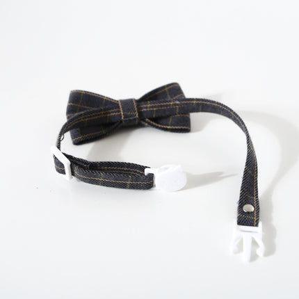4 PCS Pet Sub-Bow Tie Adjustable Cat Dog Collar Accessories, Style:Bowknot, Size:S 17-32cm(Black)-garmade.com