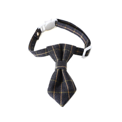 4 PCS Pet Sub-Bow Tie Adjustable Cat Dog Collar Accessories, Style:Tie, Size:S 17-32cm(Gray)-garmade.com