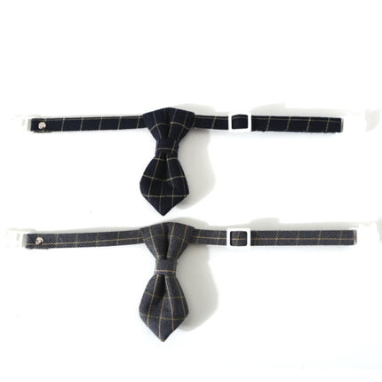 4 PCS Pet Sub-Bow Tie Adjustable Cat Dog Collar Accessories, Style:Tie, Size:S 17-32cm(Gray)-garmade.com