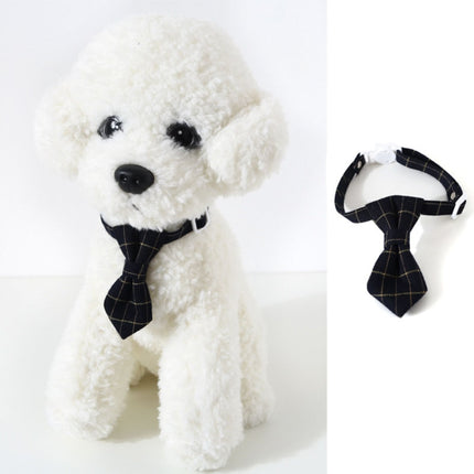 4 PCS Pet Sub-Bow Tie Adjustable Cat Dog Collar Accessories, Style:Tie, Size:S 17-32cm(Black)-garmade.com