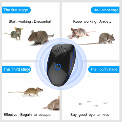 DC-9015 Household Energy-saving Multi-function Variable Frequency Ultrasonic Electronic Mouse and Mosquito Repellent, Style:EU Plug(Black)-garmade.com