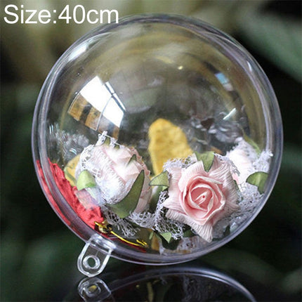 High Transparent Christmas Plastic Hollow Round Ball Window Decoration Mall Hanging Ball, Size:40cm-garmade.com